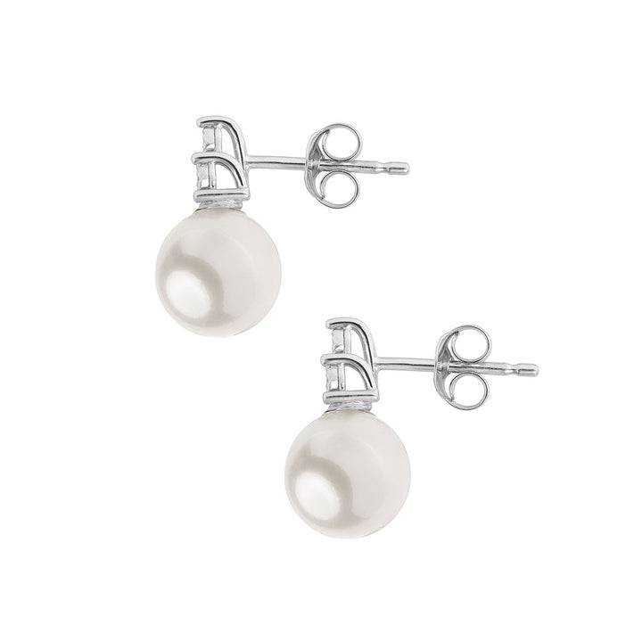 Comete Pearl Earrings in white gold and diamonds ORP767
