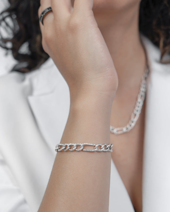 Comete-Armband aus rhodiniertem 925‰-Silber, weiße Zirkone UBR1290