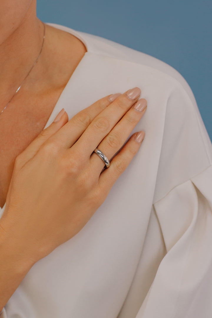 Comete Bague Argent Homme Coeur ANG110M24