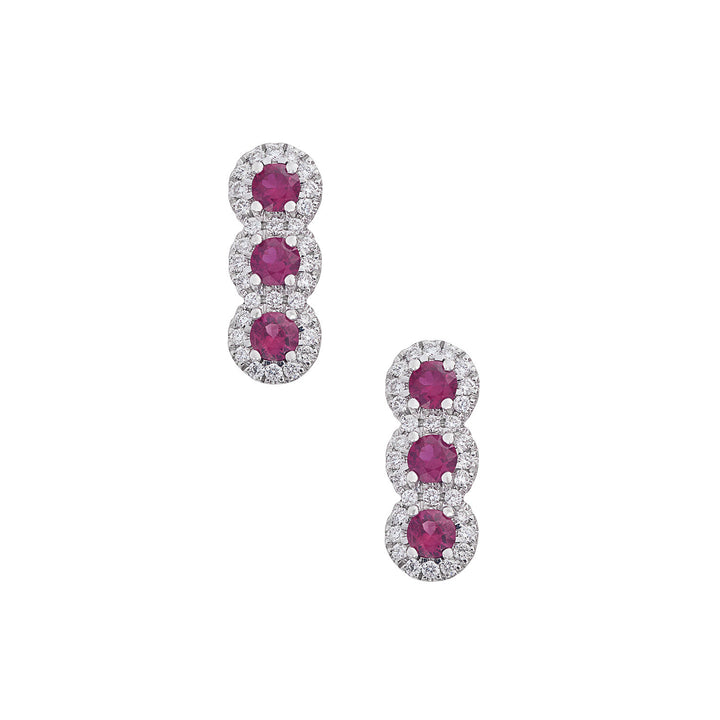 Comete Trilogy Ohrringe mit Goldrubinen und weißen Diamanten ORB1138