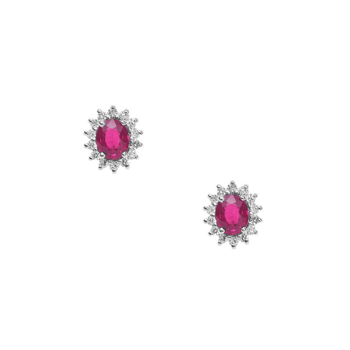Comete Oval Gold, Diamond and Ruby Earrings ORB1026