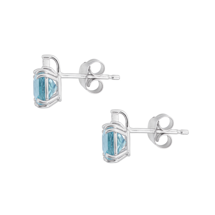 Comete Aquamarin-Ohrringe im Antikschliff aus Gold und weißen Diamanten ORQ274