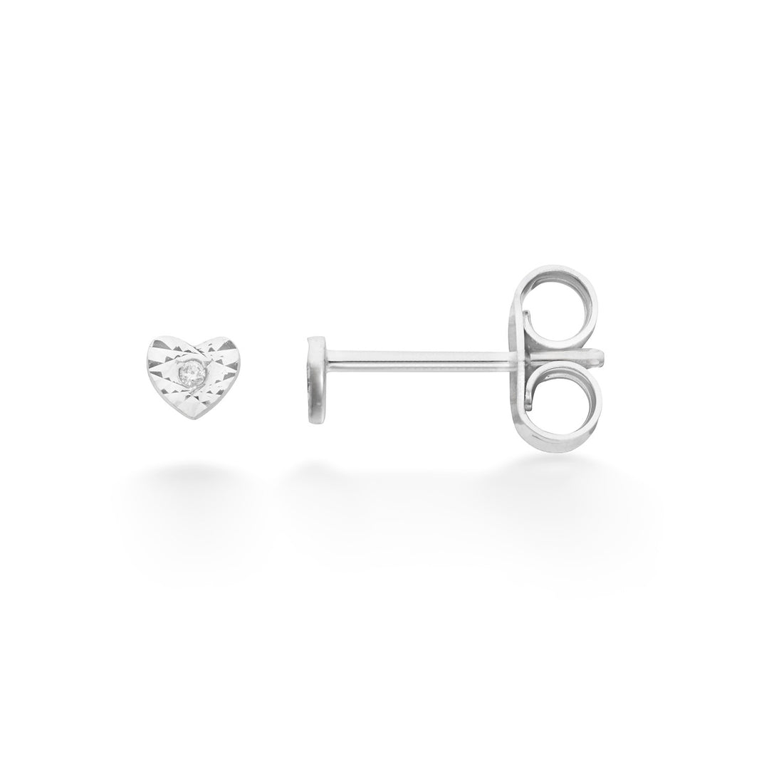 Comete Orecchini cuore in oro bianco e diamanti KORB1027