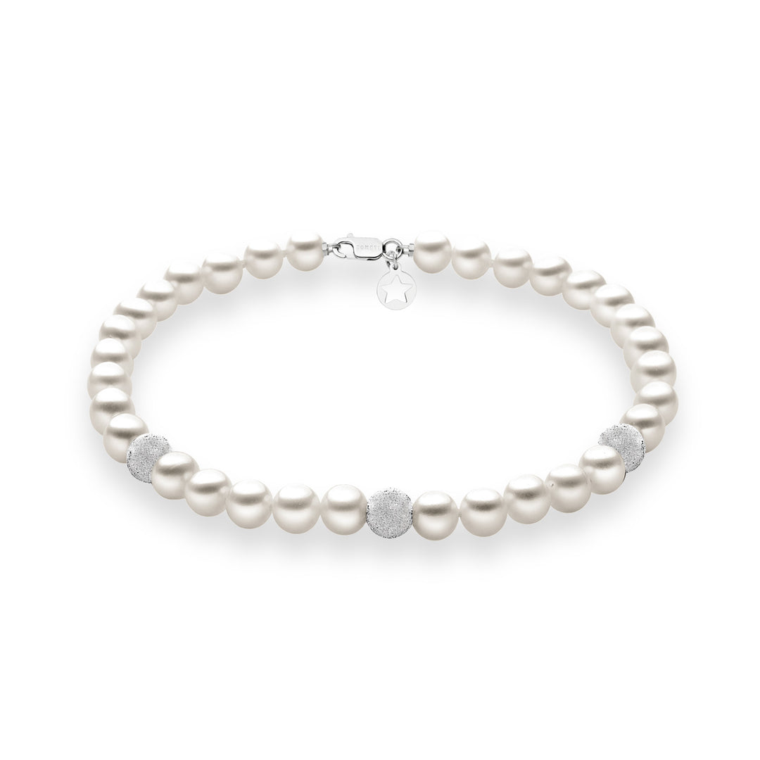 Comete Acquadolce Pearl Wire Bracelet in White Gold BRQ190B
