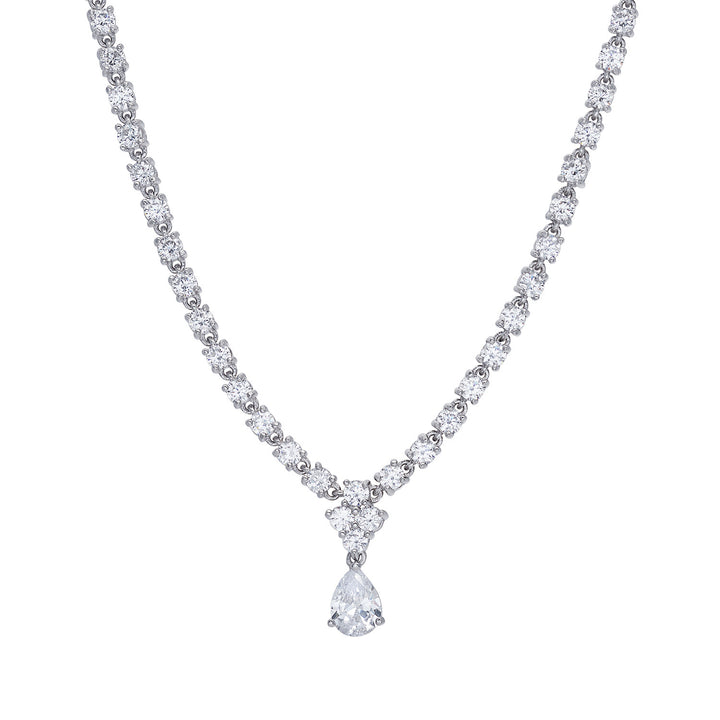 Comete Necklace in 925‰ Silver and white Zircons GLA265