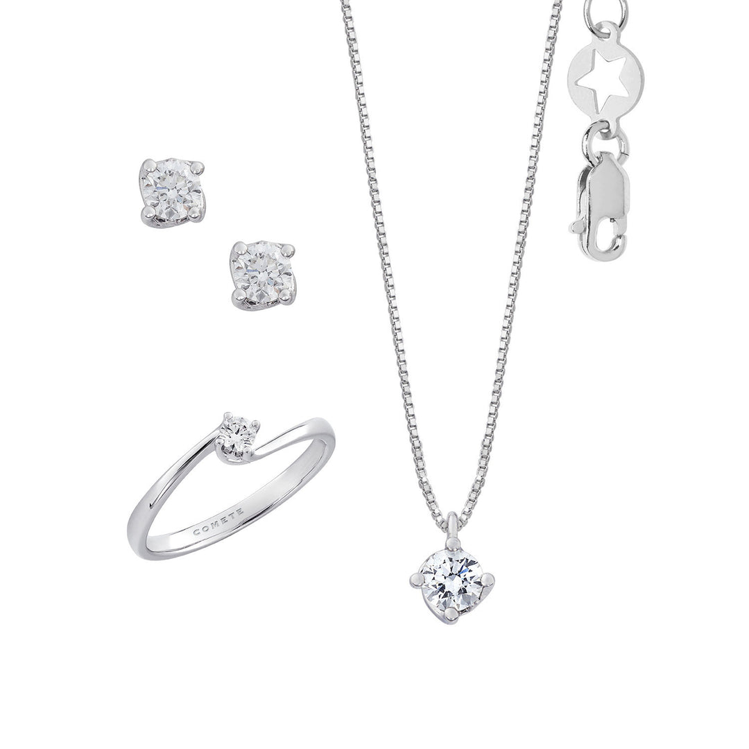 Comete Collana, Anello e Orecchini in Oro 750‰ e Diamante bianco KIT168527121141