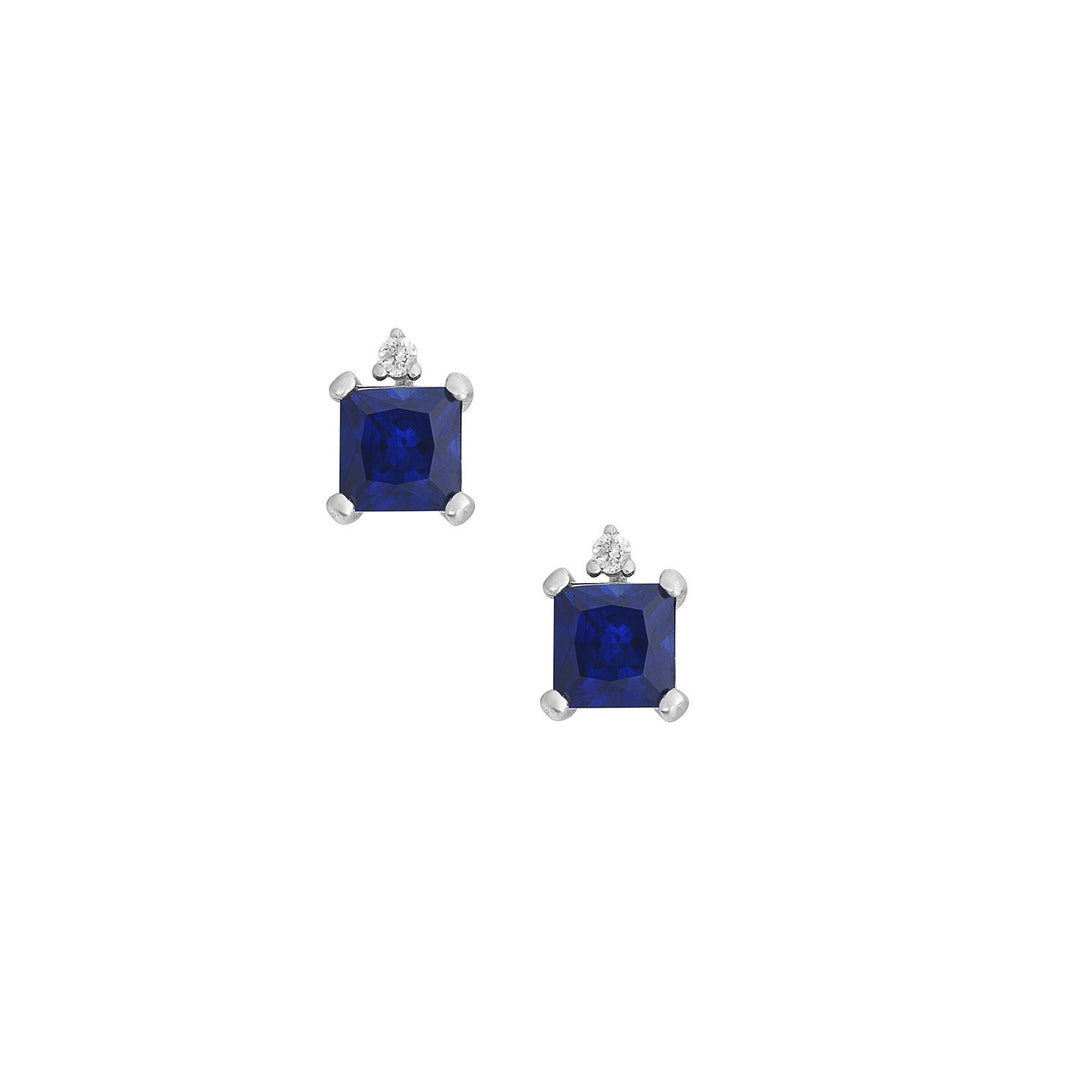 Comete-Ohrringe aus Weißgold, Diamanten und blauem Saphir ORB1123