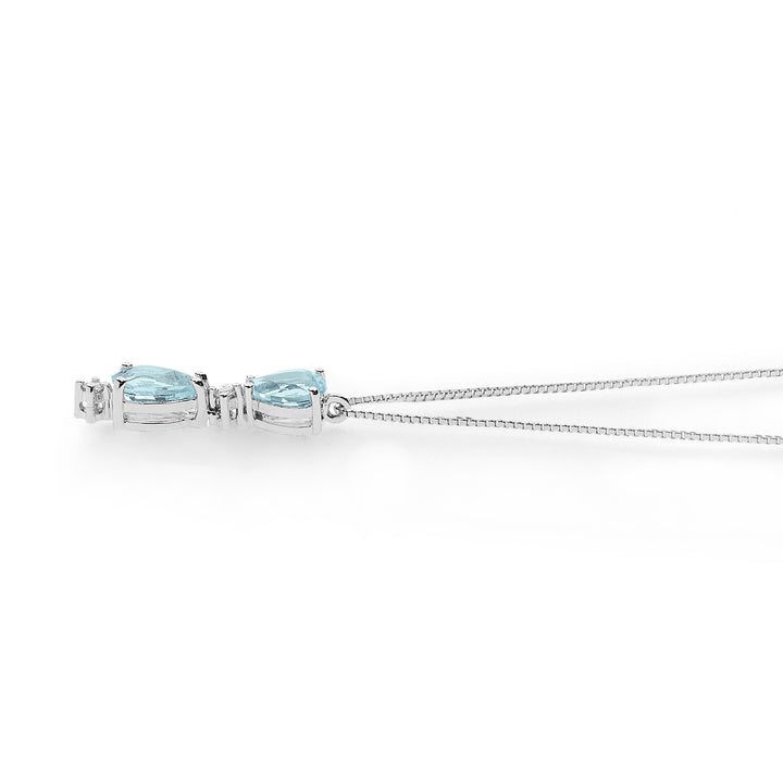 Comete Girocollo in Oro Diamanti e Acquamarina Goccia GLQ299