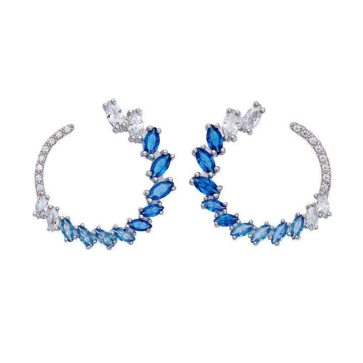 Comete Earrings in Silver and Degradè Blue Zircons ORA202
