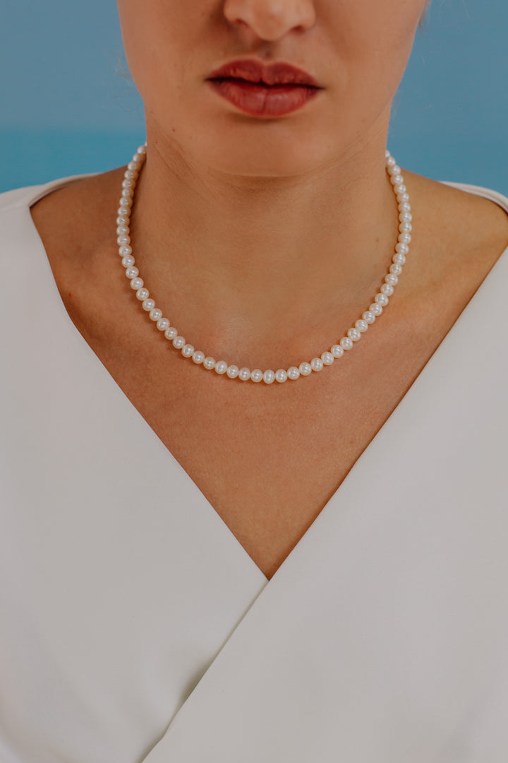 Comete Collana Filo Perle Acquadolce in Oro FWQ102AM