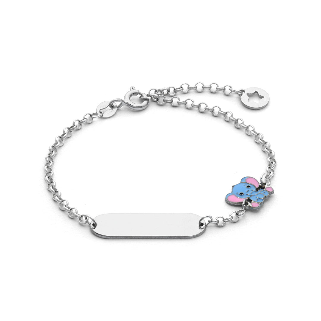 Comete Silver Bracelet with colored Elephant BRA258