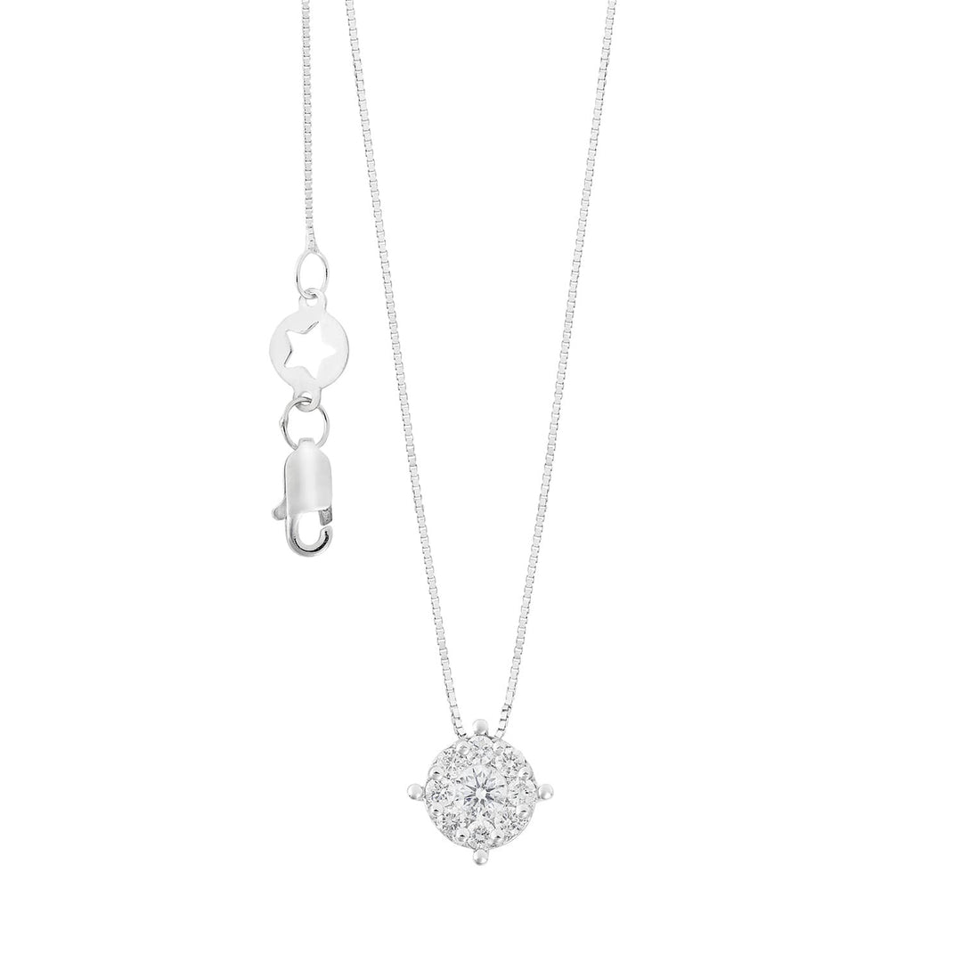 Collier Comete en or blanc 750‰ et diamants roses GLB1713