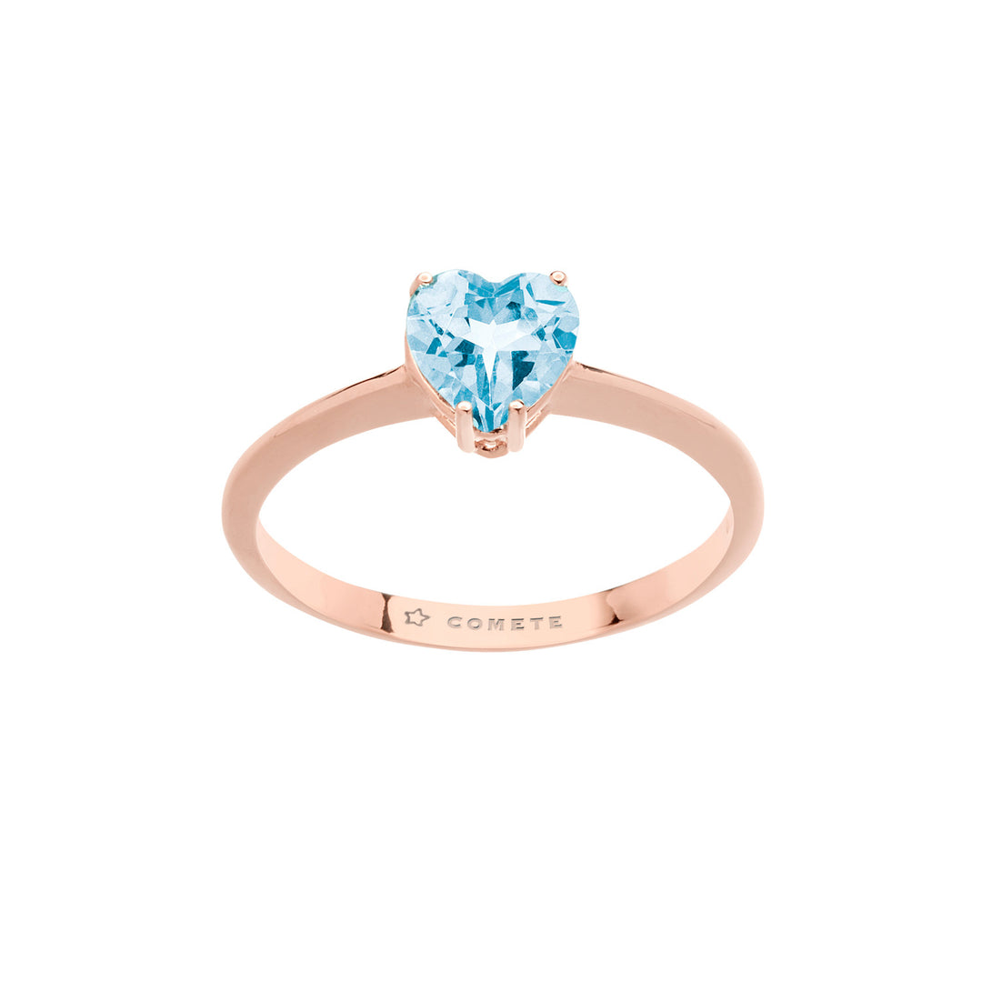 Comete Anello in Oro rosè e Topazio Azzurro a Cuore ANB2544