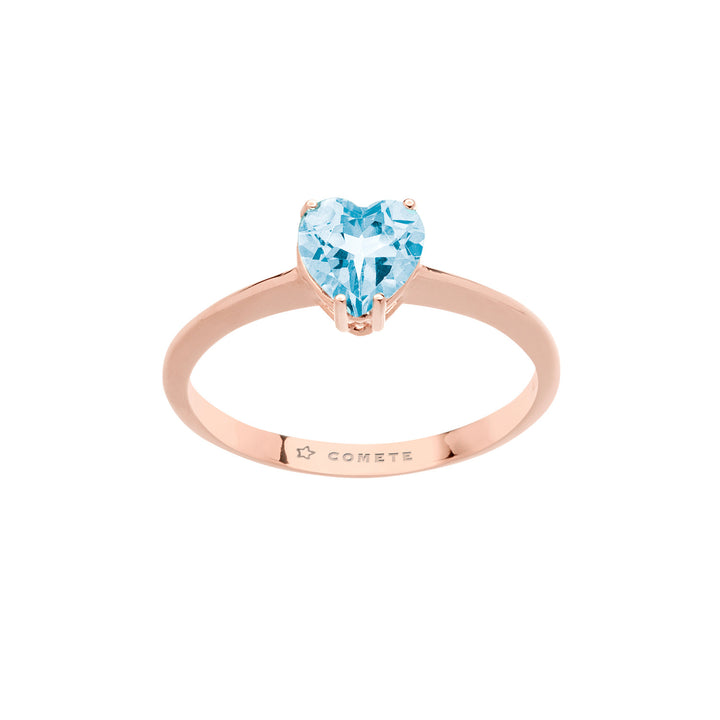 Comete Anello in Oro rosè e Topazio Azzurro a Cuore ANB2544