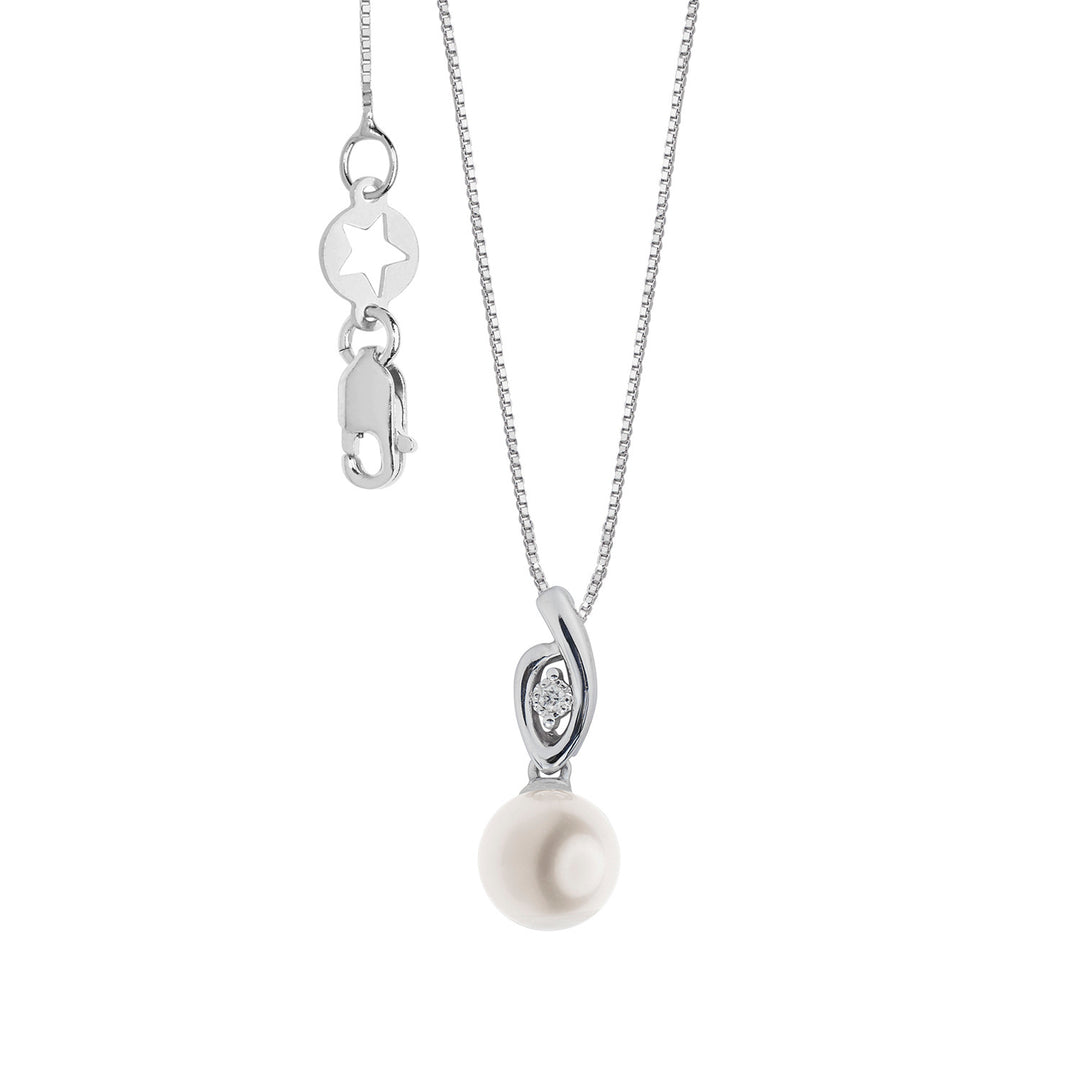 Comete Perlenkette aus 750‰ Gold und weißen Diamanten GLP633