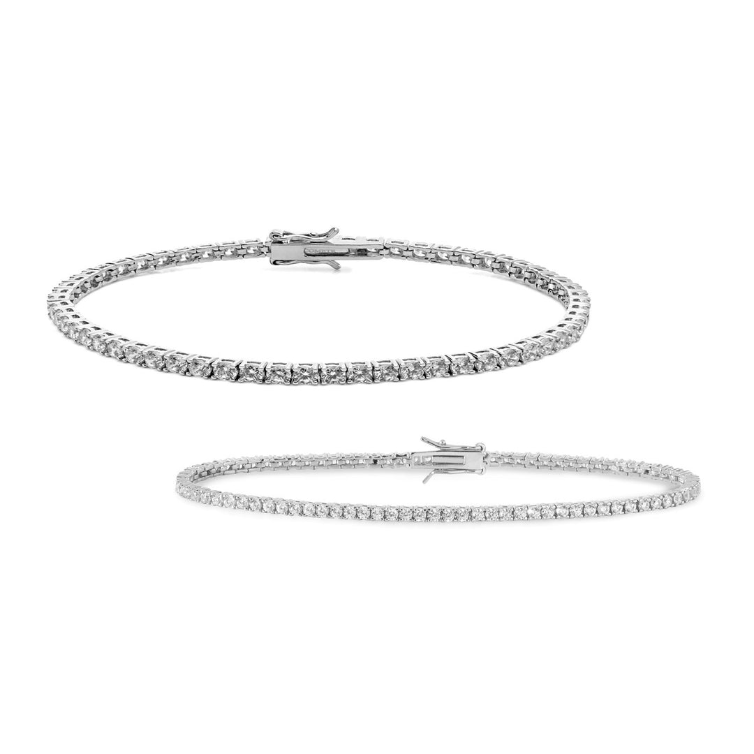 Comete Tennis Men and Women in 925‰ Silver and white zircons KIT175M17987M19