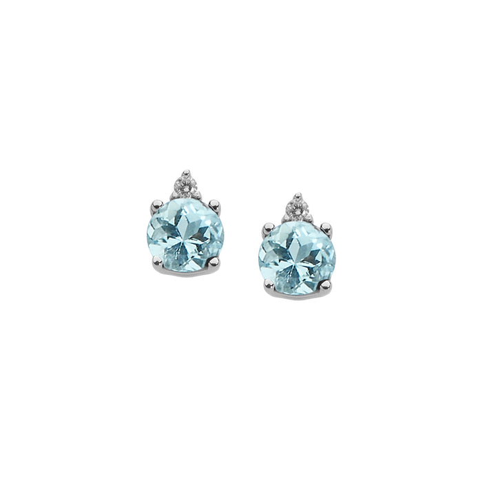 Comete Earrings in Gold, Diamonds and Round Aquamarine ORB879