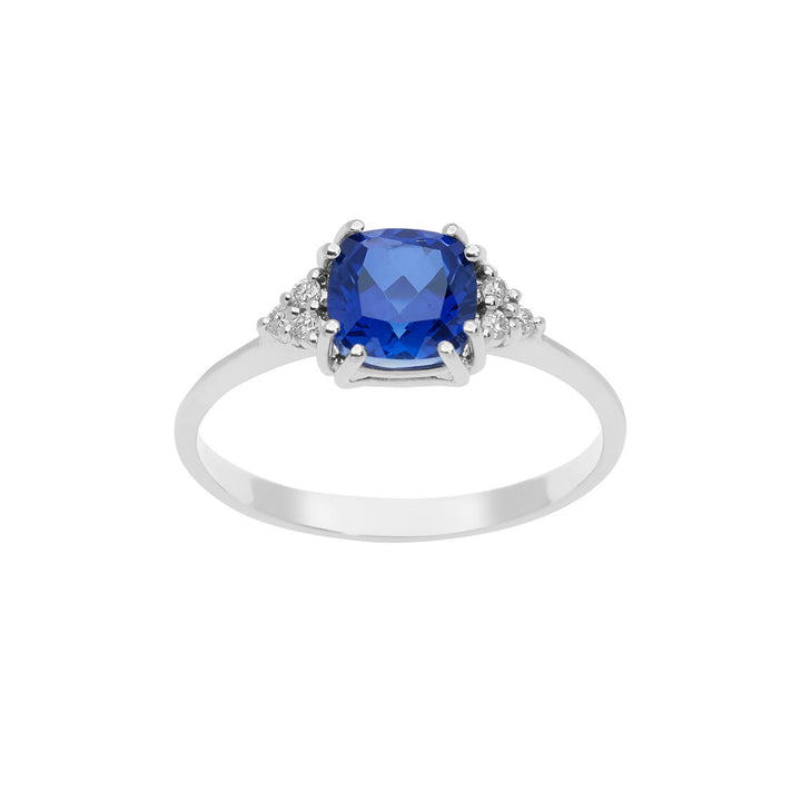 Comete-Ring aus Gold, Diamanten und antikblauem Saphir ANB 2488