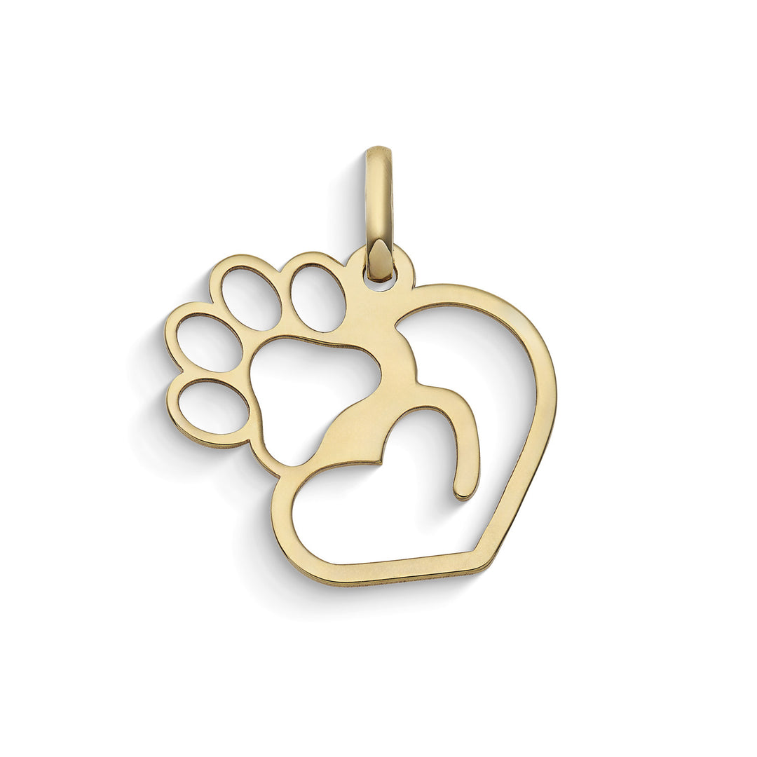Kometen-Anhänger aus 375‰ Gelbgold mit Pfote KCOB048