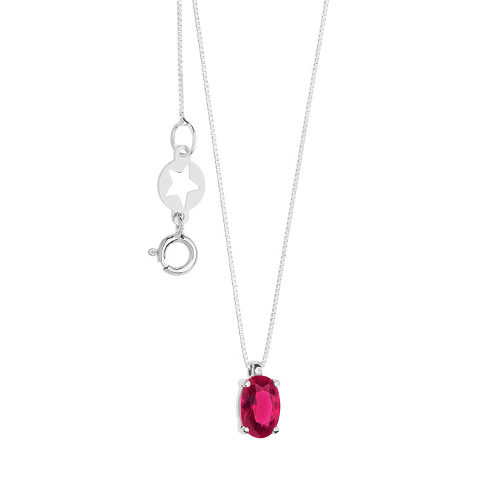 Collier Comete ovale en or et rubis GLB1619