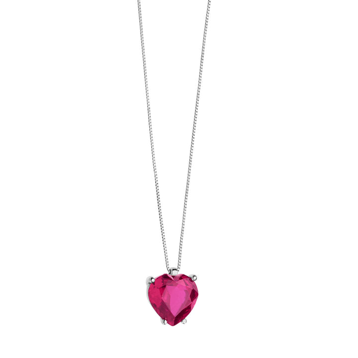 Collier Comete Coeur Or et Rubis GLB1429