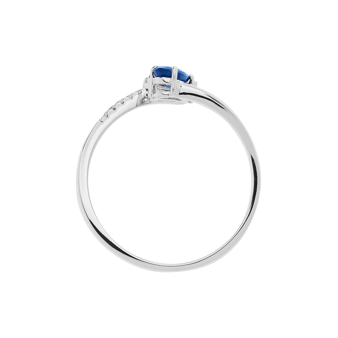 Comete Gold Ring with Diamonds and Sapphire Drop ANB2631
