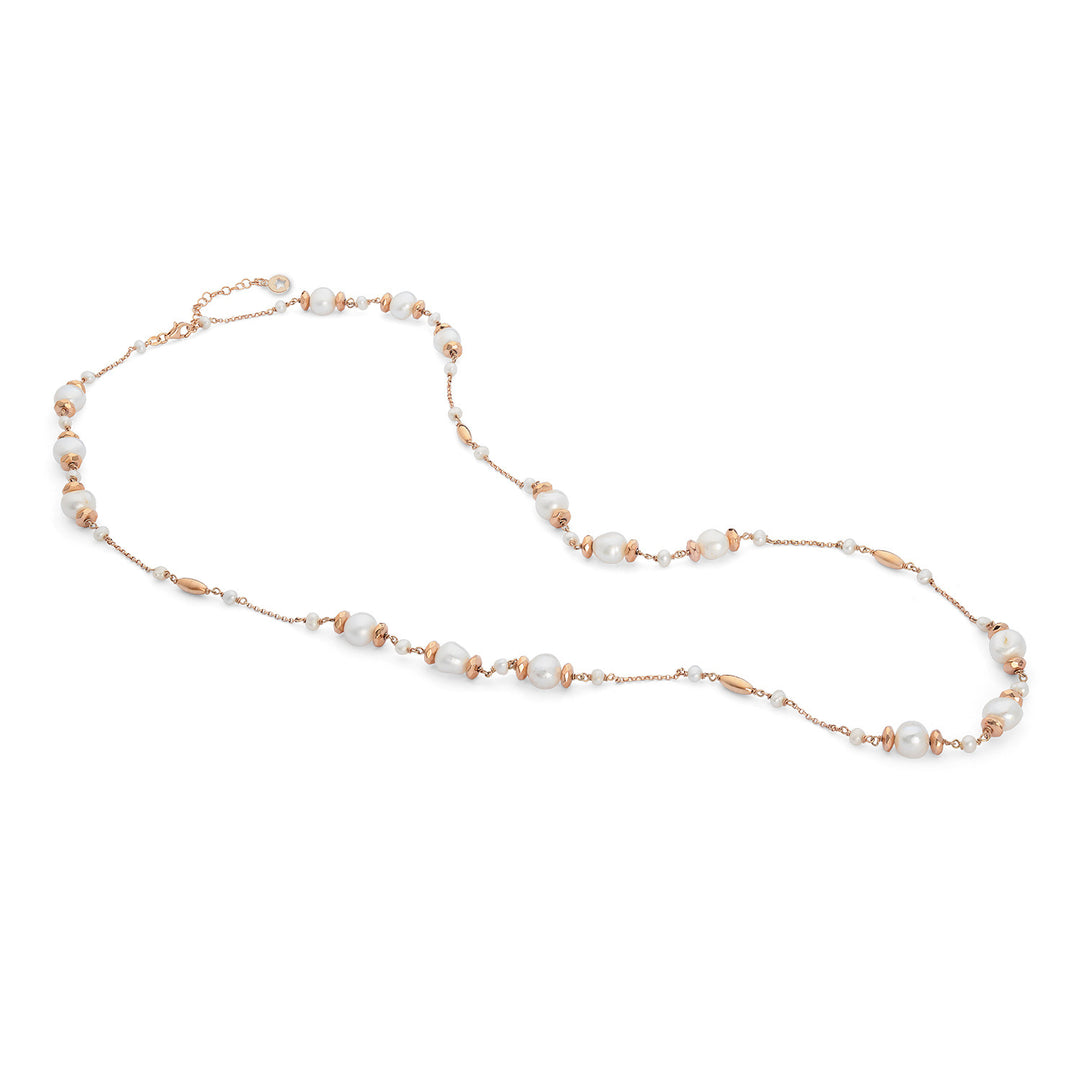 Comete-Halskette 925‰ Silber mit Acquadolce-Perlen, Rosé-Hämatit GLA285