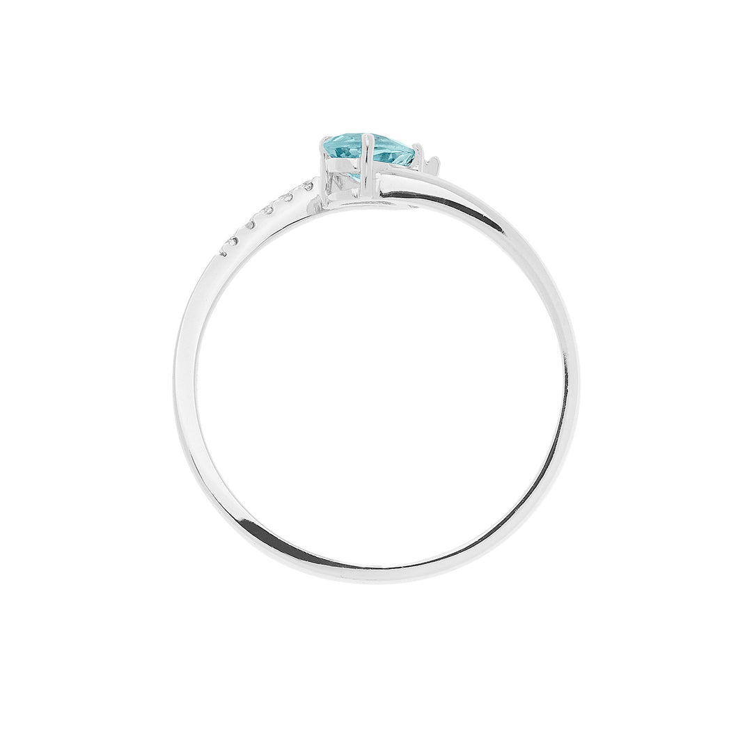Comete Anello in Oro Diamanti e Acquamarina Goccia ANQ326