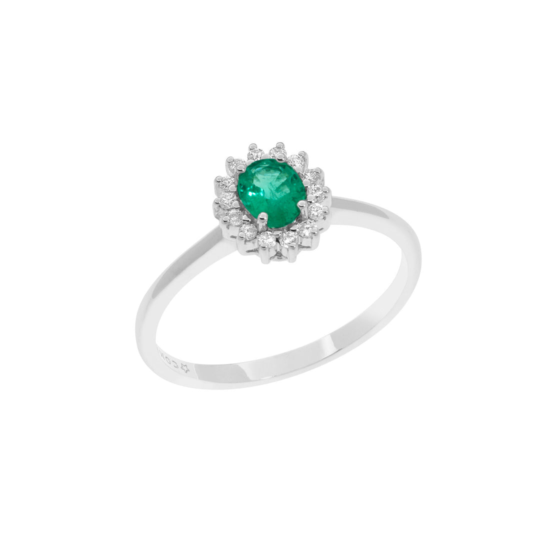 Comete Ring in Gold, Diamonds and Oval Emerald ANB2574S3