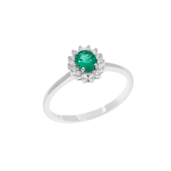 Comete Ring in Gold, Diamonds and Oval Emerald ANB2574S3