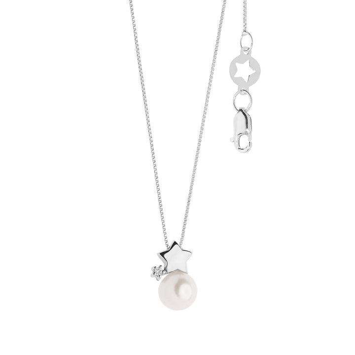 Comete Girocollo Perle in Oro e Diamanti con Stella GLP609