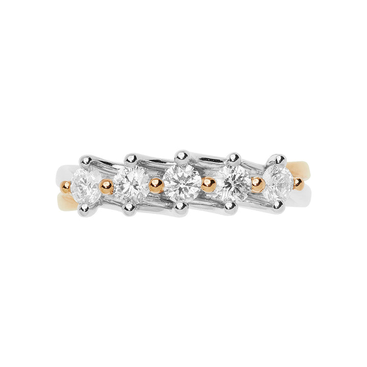 Comete-Ring aus Rosé- und Weißgold mit Diamanten ANB2660