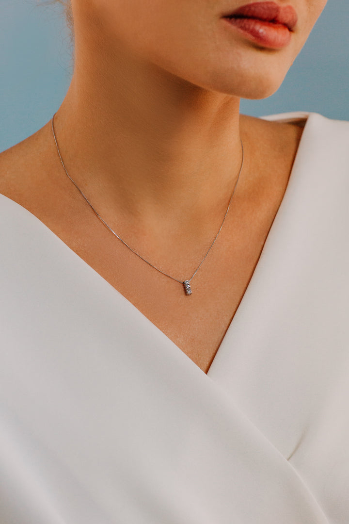 Collier Comete Trilogie en Or et Diamants GLB1531