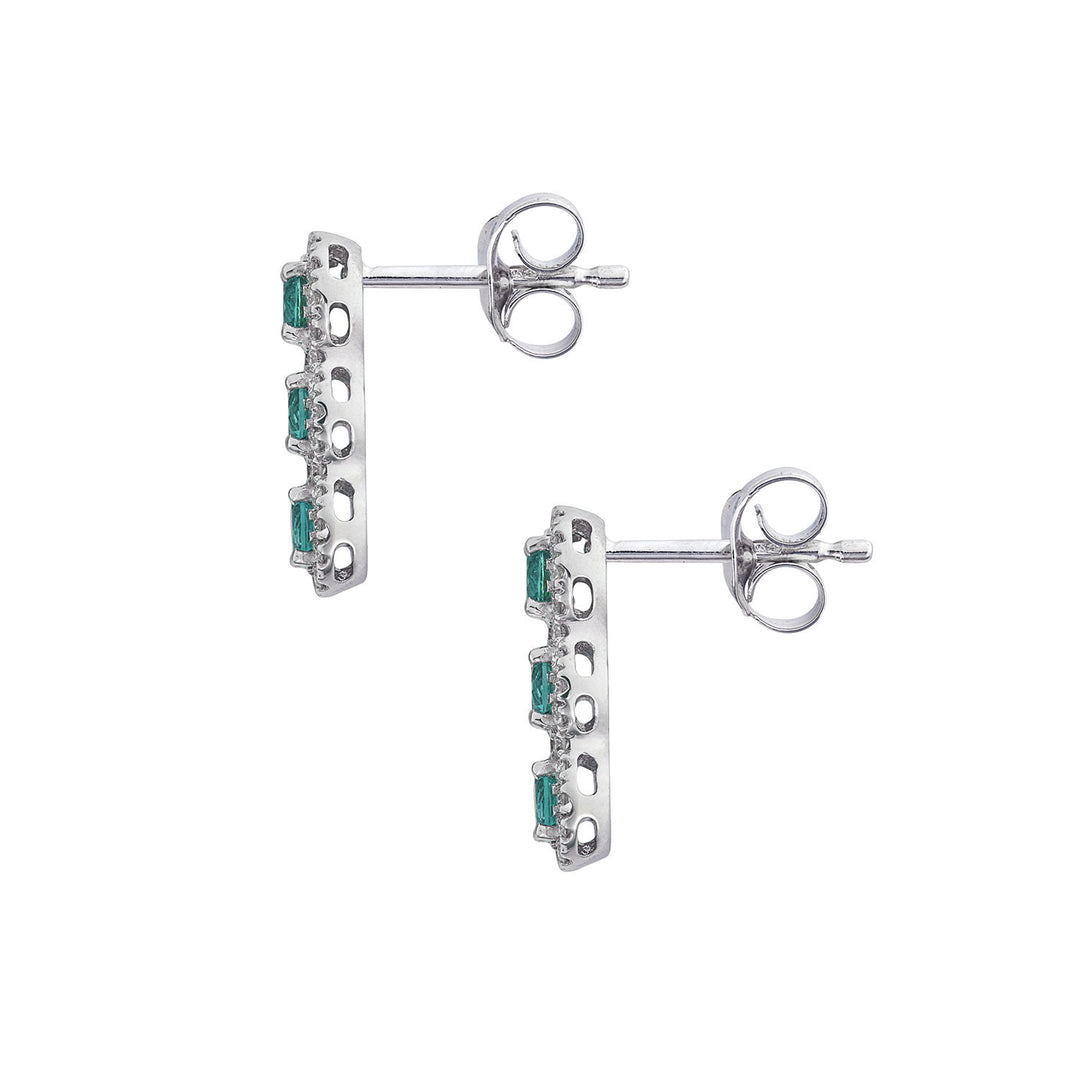 Comete Trilogy Ohrringe mit Smaragd in Gold und weißen Diamanten ORB1139