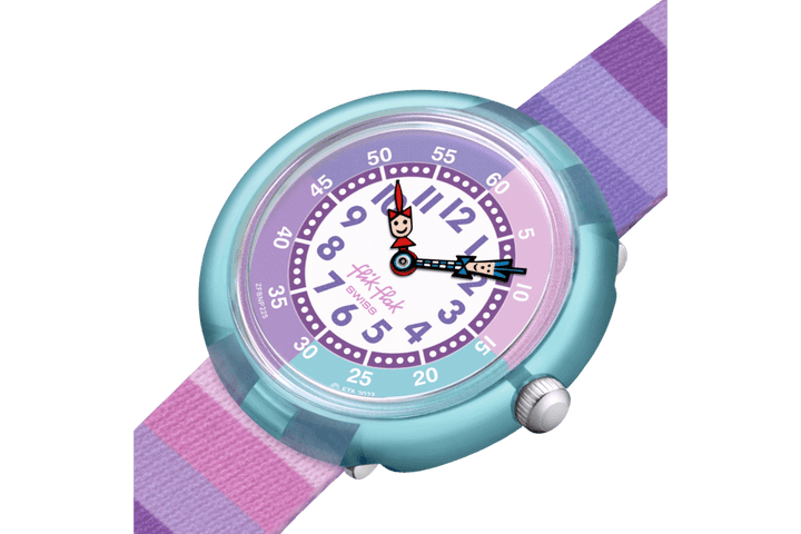 Flik Flak orologio STRIPY PURPLE Organized Chaos 32mm FBNP225 - Capodagli 1937