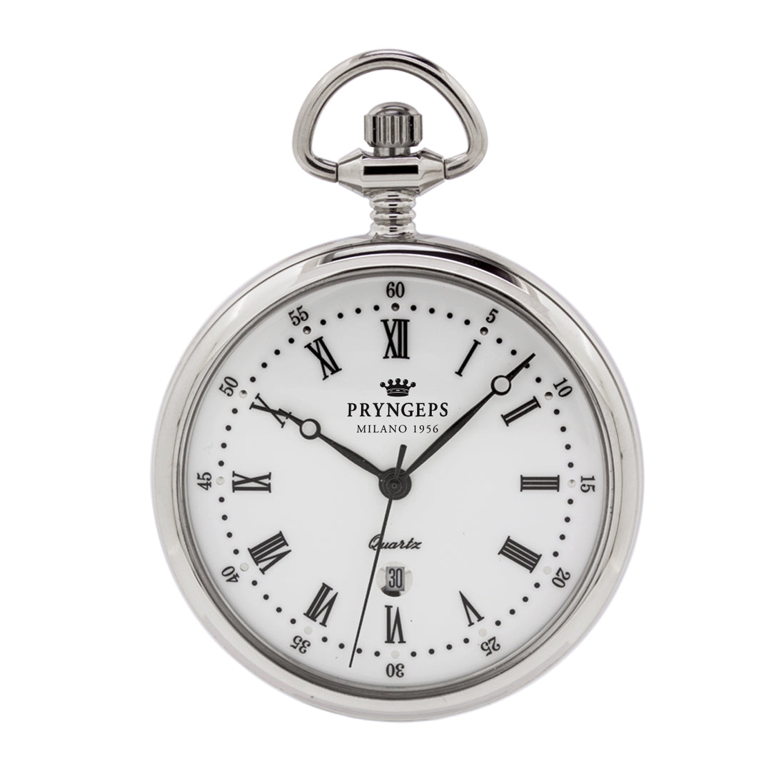 Pryngps Pocket Watch 50 mm White Manual Charge Steel T087