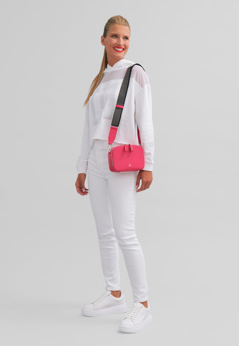 Sac de front de frein Dudu petit en cuir, salle de sac avec double bandoulière, fermeture à glissière, élégant sac de conception compact