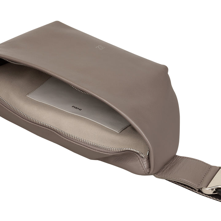 DUDU Sac banane en cuir véritable pour homme et femme avec sangle réglable, design spacieux et élégant, sac banane à 3 fermetures éclair