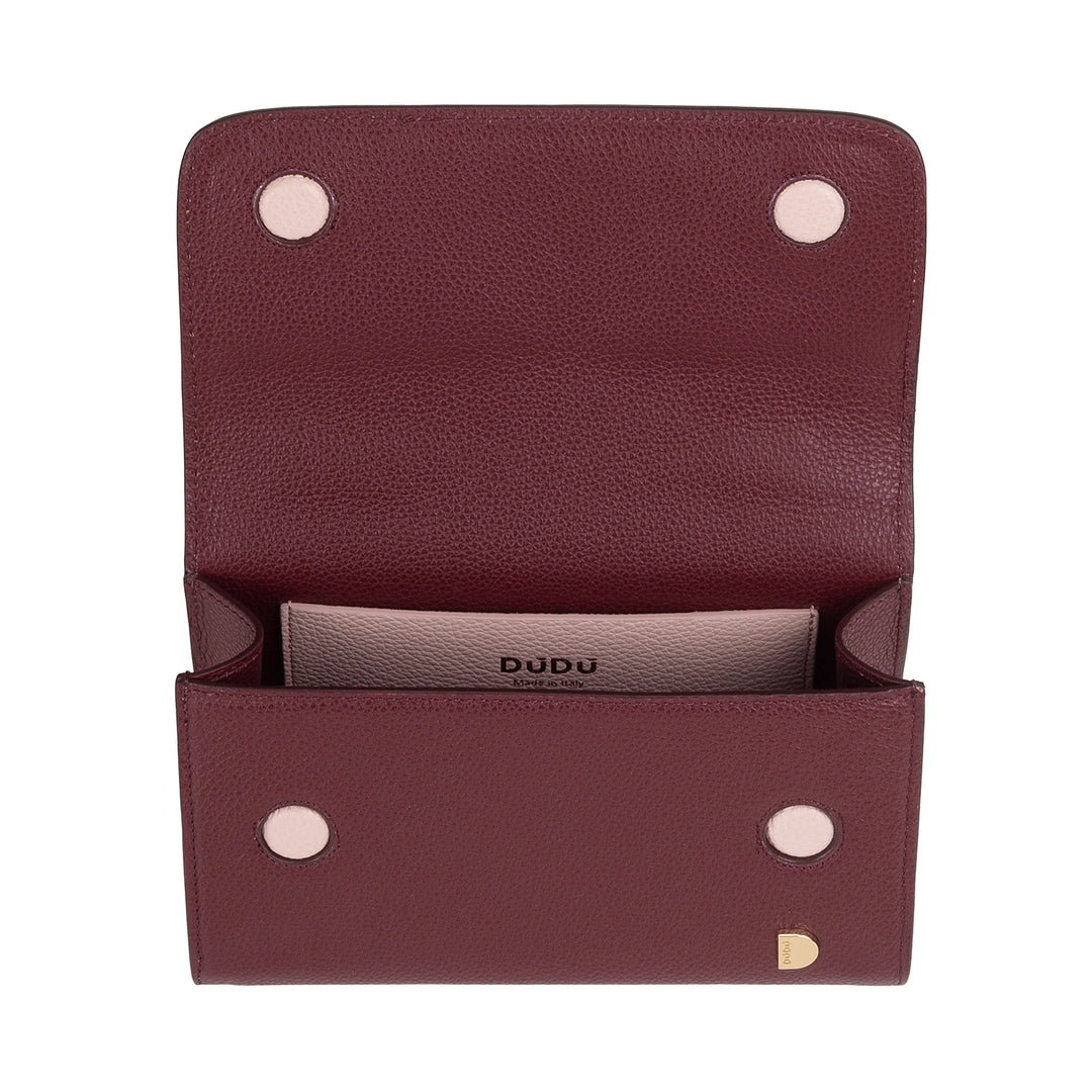 DUDU Borsa Donna Piccola in Vera Pelle Made in Italy, Borsa a Mano e Tracolla, Pelle Pieno Fiore o Scamosciata - Mini Bag con Tracolla Regolabile e Rimovibile, Patta con Chiusura Magnetica