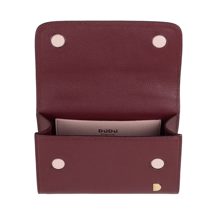 DUDU Borsa Donna Piccola in Vera Pelle Made in Italy, Borsa a Mano e Tracolla, Pelle Pieno Fiore o Scamosciata - Mini Bag con Tracolla Regolabile e Rimovibile, Patta con Chiusura Magnetica