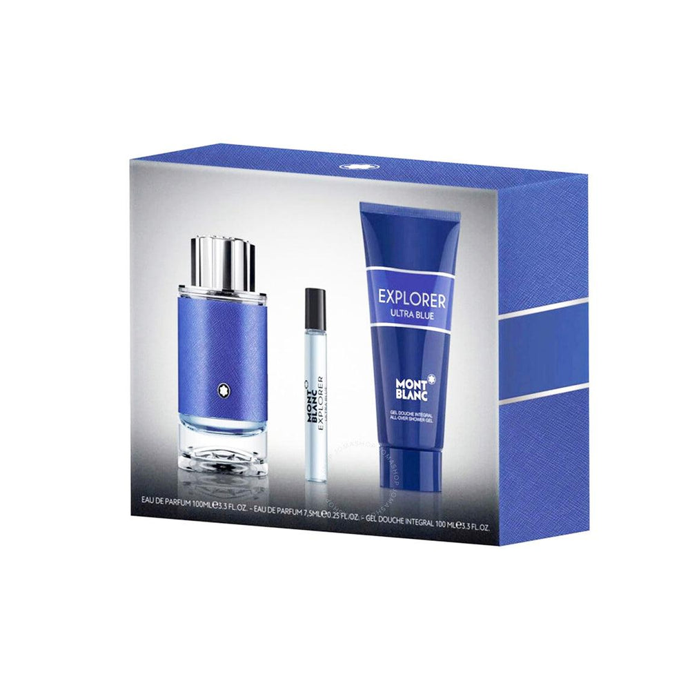 Montblanc set regalo Explorer Ultra Blue EDP 100ML + 7.5ML SPRAY + 100ML SG MB020C07S1 - Capodagli 1937