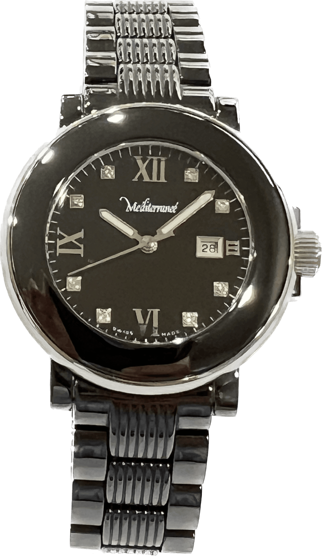 Paul Picot orologio Mediterranee' 36mm nero quarzo acciaio ceramica diamanti 3296 BD08 - Capodagli 1937