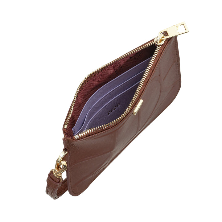 DUDU Pochette Donna da Polso in Pelle Stampata, Pochette a Mano da Borsa – Elegante, Compatta e Pratica per Carte, Monete e Piccoli Oggetti