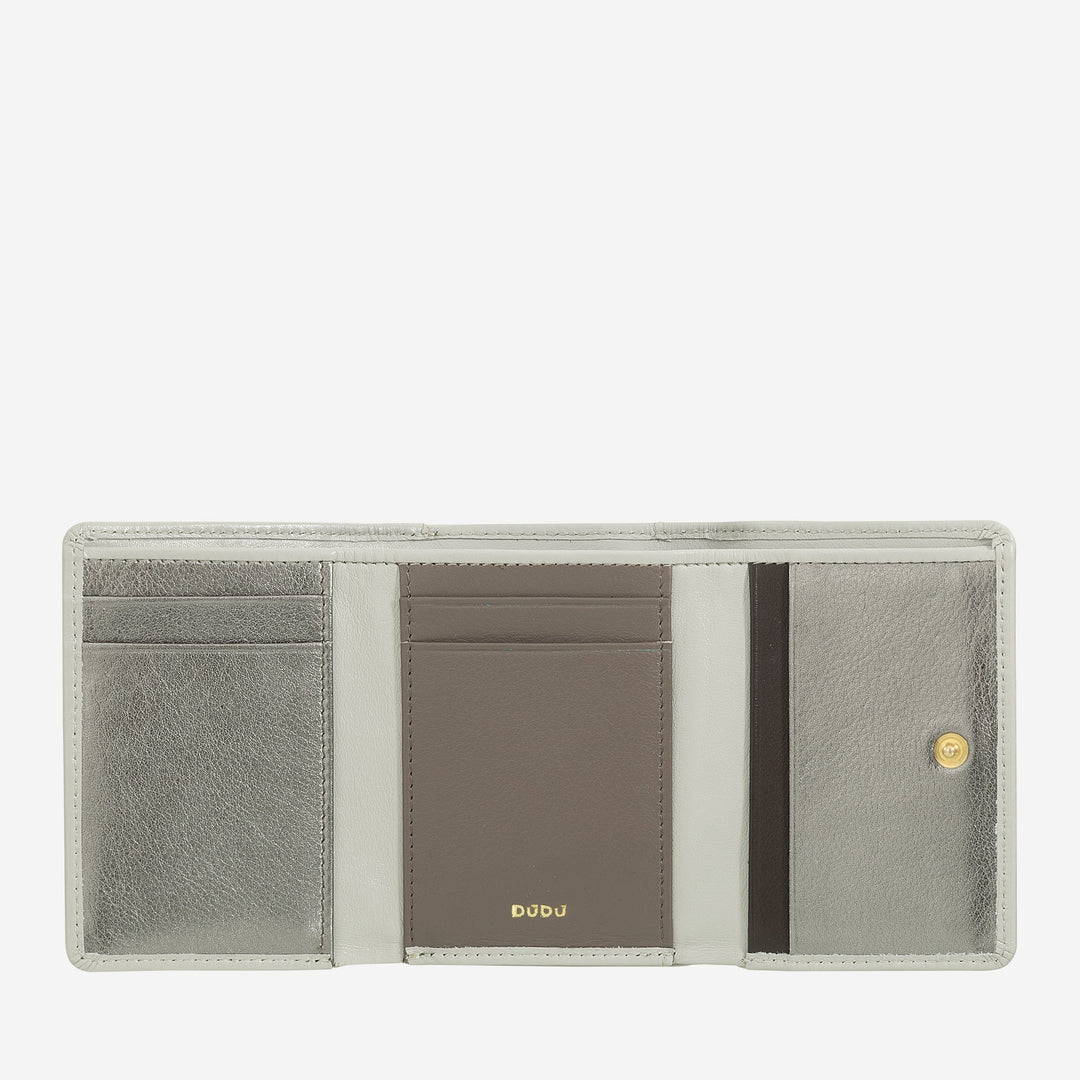 DUDU Petit Portefeuille Femme en Cuir RFID avec Porte-Monnaie Compact Click Clac et 6 Porte-Cartes