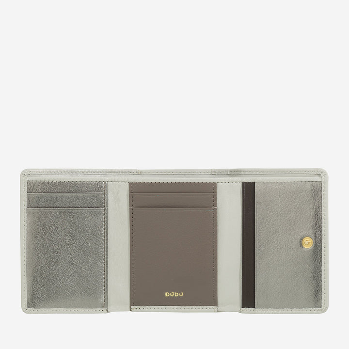 DUDU Petit Portefeuille Femme en Cuir RFID avec Porte-Monnaie Compact Click Clac et 6 Porte-Cartes