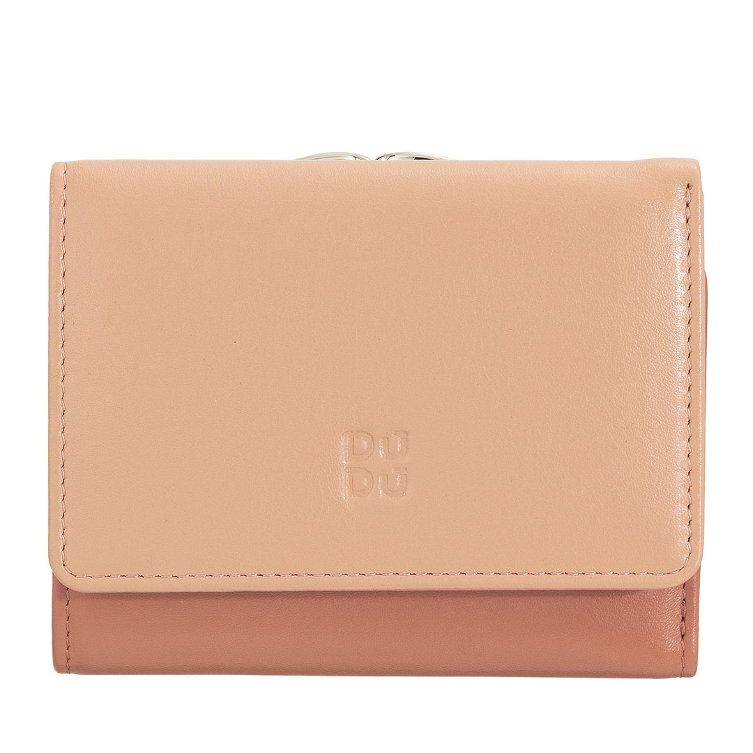 DUDU WOMEN SMALL IN RFID WOMEN'S LEATHER WITH ACCAMONE CLIC CLAC COMPACT 6 CARD CARD CARD