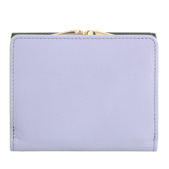 DUDU WOMEN SMALL IN RFID WOMEN'S LEATHER WITH ACCAMONE CLIC CLAC COMPACT 6 CARD CARD CARD