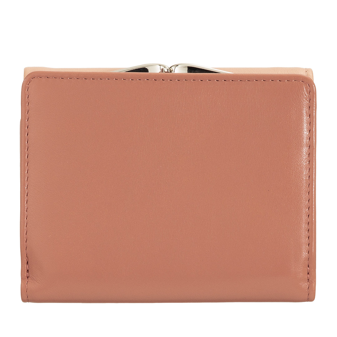 DUDU WOMEN SMALL IN RFID WOMEN'S LEATHER WITH ACCAMONE CLIC CLAC COMPACT 6 CARD CARD CARD