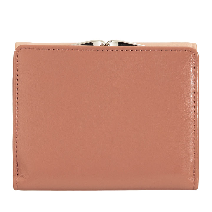 DUDU WOMEN SMALL IN RFID WOMEN'S LEATHER WITH ACCAMONE CLIC CLAC COMPACT 6 CARD CARD CARD