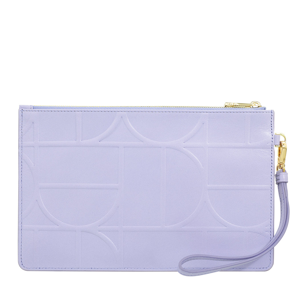 DUDU Grande Pochette Donna in Pelle Stampata da Polso, Pochette a Mano con Laccetto – Elegante, Spaziosa e Pratica per Carte, Banconote e Monete